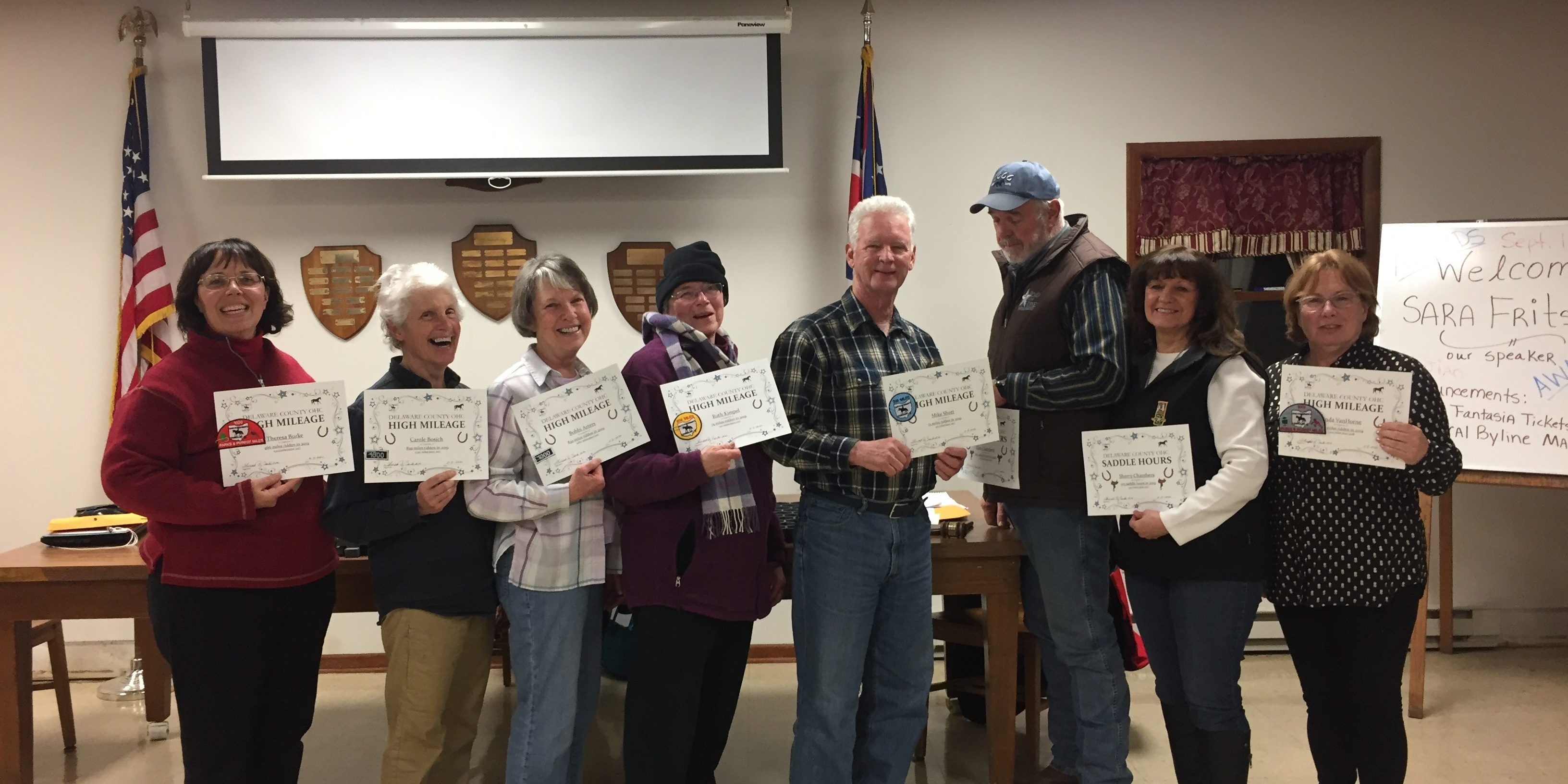 Award Recipients for trail mileage and saddle hours earned in 2019