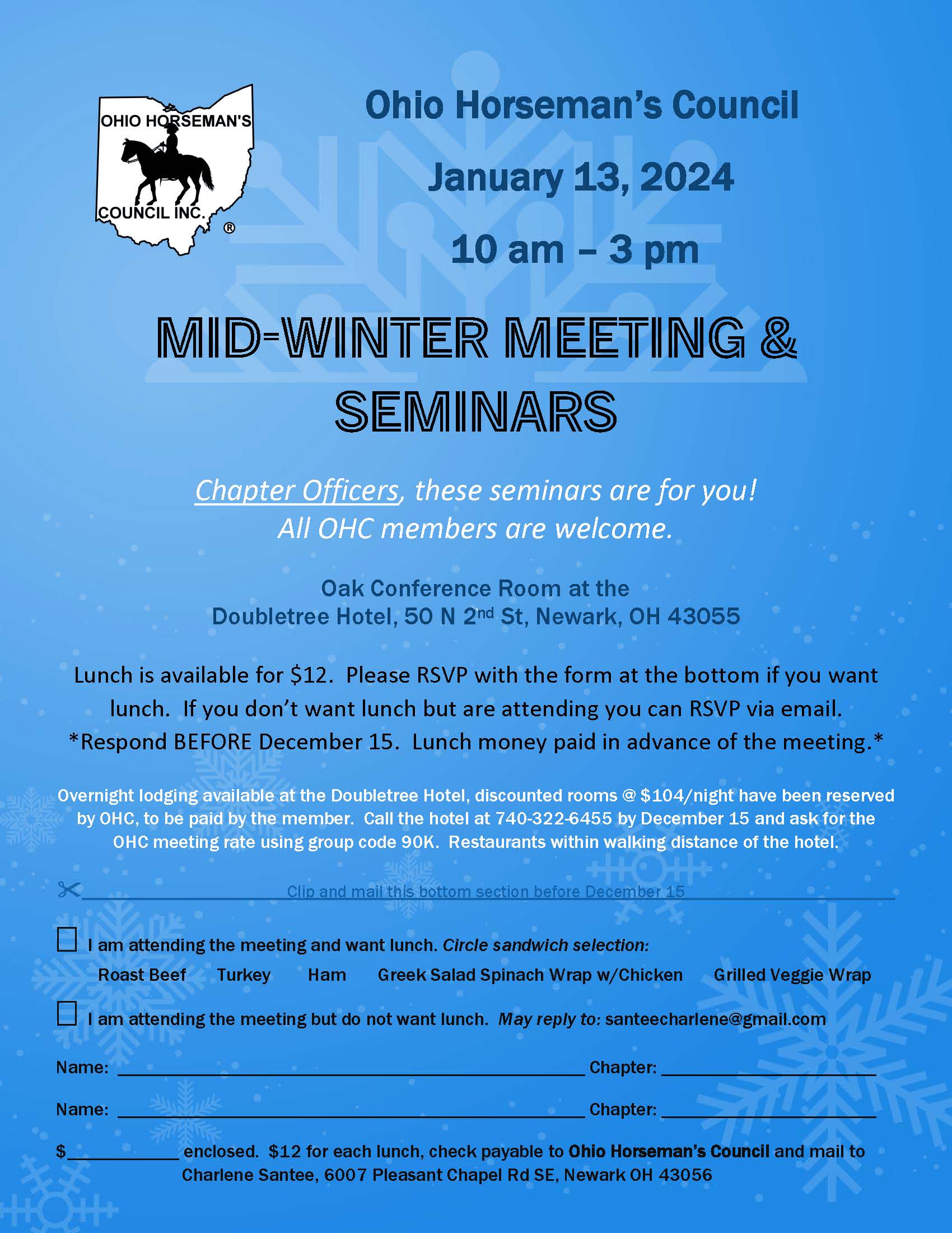 Mid-Winter Meeting & Seminars for Chapters – January 13, 2024