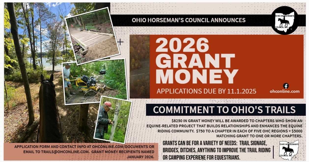 Ohio Horseman’s Council 2026 Grant Money